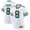 New York Jets #8 Aaron Rodgers White Throwback Stitched Game Jersey