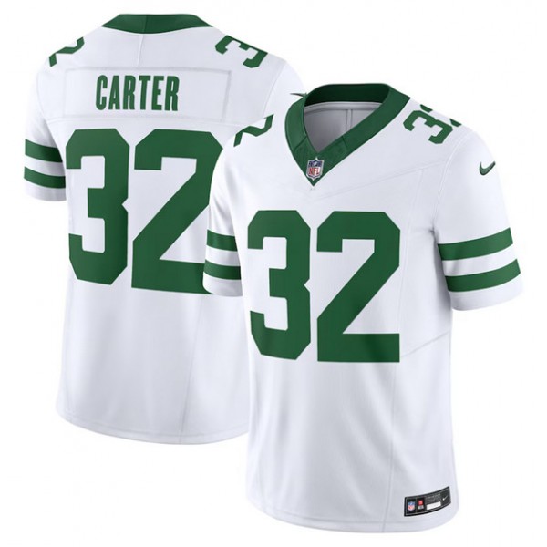 New York Jets #32 Michael Carter White 2023 F.U.S.E. Vapor Limited Throwback Stitched Jersey
