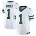 New York Jets #1 Ahmad Sauce Gardner White 2023 F.U.S.E. Vapor Limited Throwback Stitched Jersey