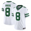 New York Jets #8 Aaron Rodgers White 2023 F.U.S.E. Vapor Limited Throwback Stitched Jersey