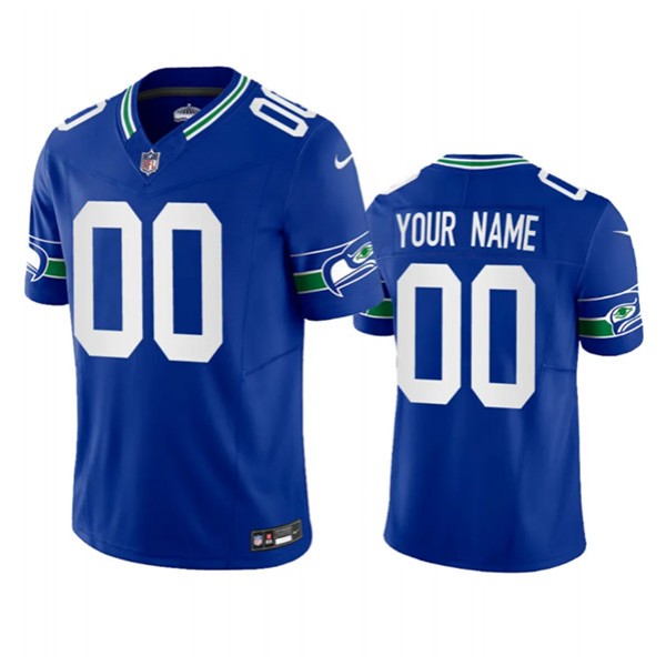 Seattle Seahawks Custom Royal 2023 F.U.S.E. Vapor Limited Throwback Stitched Jersey