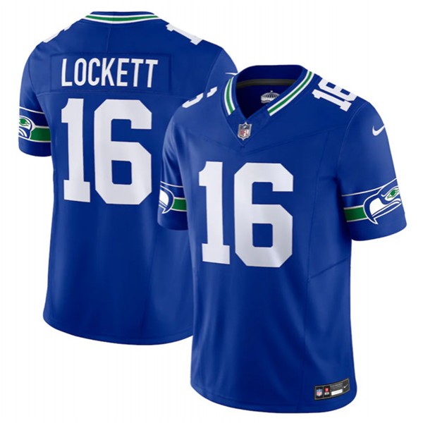 Seattle Seahawks #16 Tyler Lockett Royal 2023 F.U.S.E. Vapor Limited Throwback Stitched Jersey