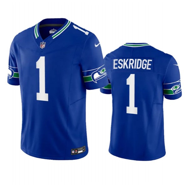 Seattle Seahawks #1 Dee Eskridge Royal 2023 F.U.S.E. Vapor Limited Throwback Stitched Jersey