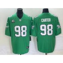 Philadelphia Eagles #98 Jalen Carter Green Vapor Limited With C Patch Stitched Jersey