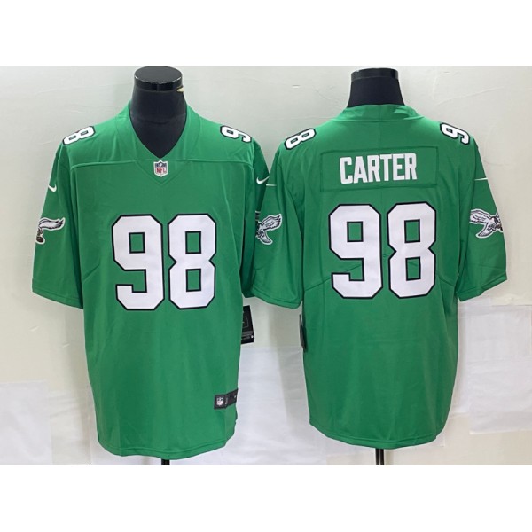 Philadelphia Eagles #98 Jalen Carter Green Stitched Jersey
