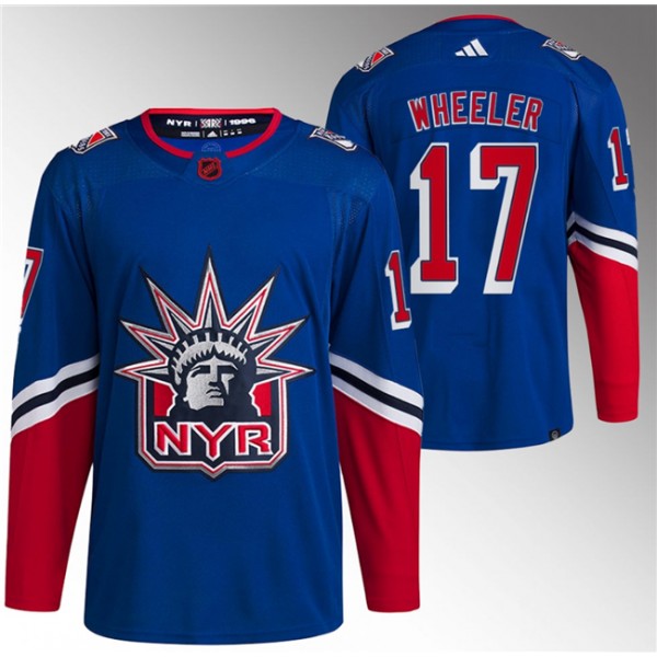 New York Rangers #17 Blake Wheeler Blue Reverse Retro Stitched Jersey