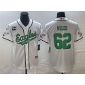 Philadelphia Eagles #62 Jason Kelce White With C Patch Cool Base Stitched Jersey
