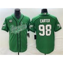 Philadelphia Eagles #98 Jalen Carter Green With C Patch Cool Base Stitched Jersey