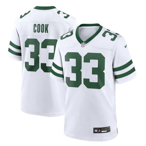 New York Jets #33 Dalvin Cook White Stitched Game Jersey
