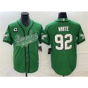 Philadelphia Eagles #92 Reggie White Green With C Patch Cool Base Stitched Jersey