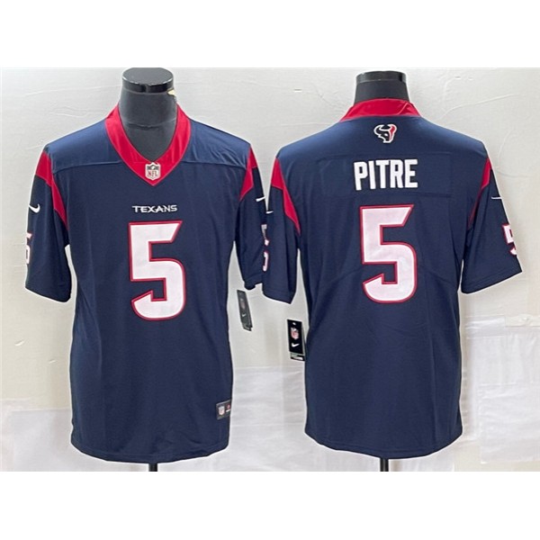 Houston Texans #5 Jalen Pitre Navy Vapor Untouchable Limited Stitched Jersey