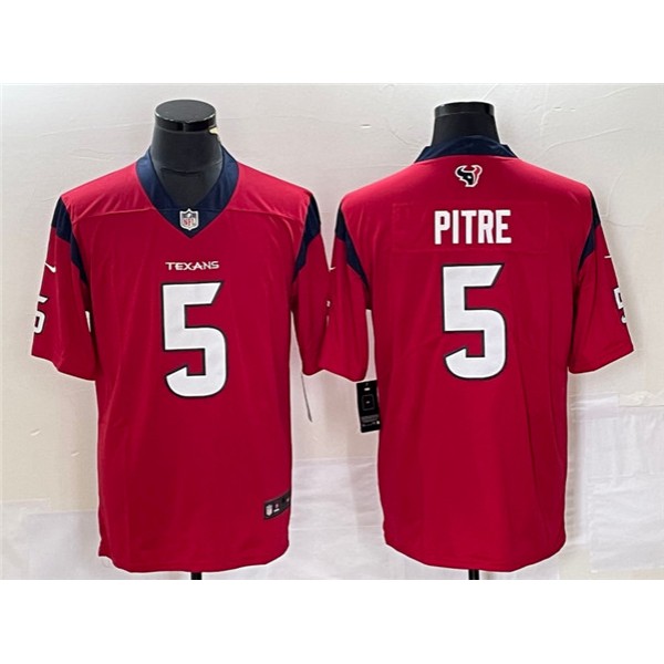 Houston Texans #5 Jalen Pitre Red Vapor Untouchable Limited Stitched Jersey