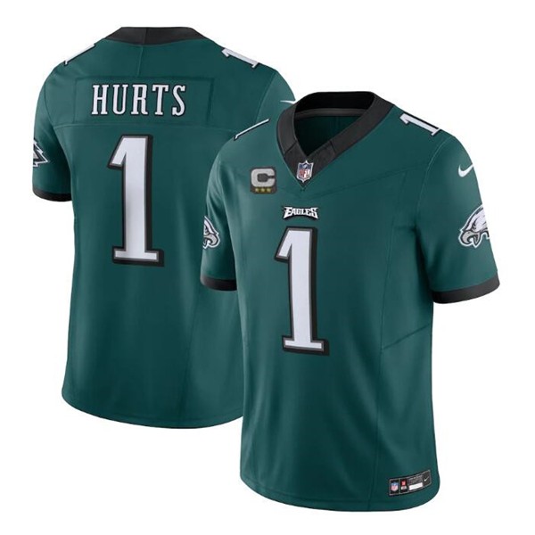 Philadelphia Eagles #1 Jalen Hurts Green 2023 F.U.S.E. With C Patch Vapor Untouchable Stitched Jersey