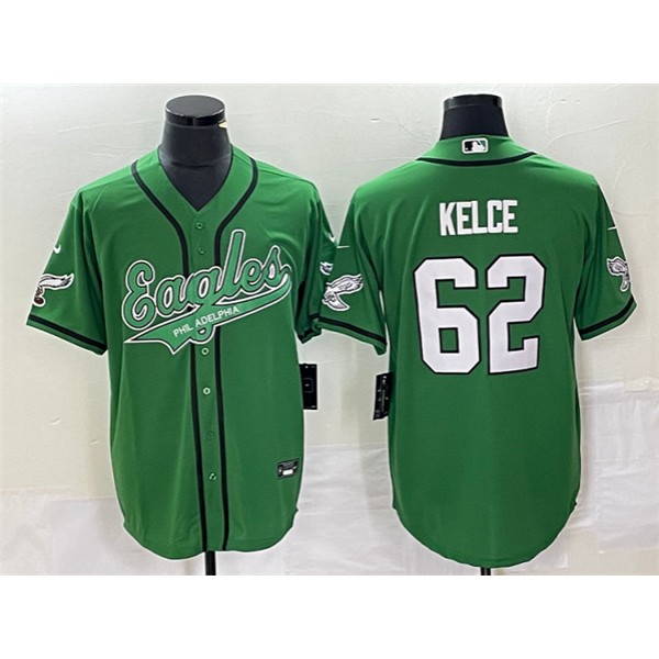 Philadelphia Eagles #62 Jason Kelce Green Cool Base Stitched Jersey