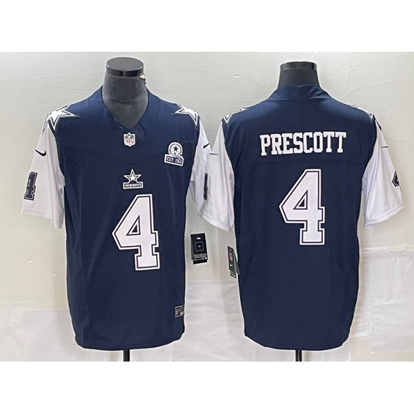 Dallas Cowboys #4 Dak Prescott Navy 2023 F.U.S.E. With 1960 Patch Vapor Limited Stitched Jersey