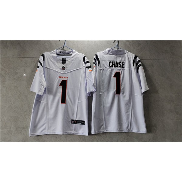 Cincinnati Bengals #1 Ja'Marr Chase White 2023 F.U.S.E. Vapor Untouchable Limited Stitched Jersey