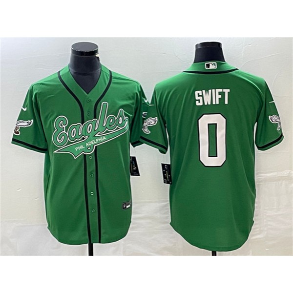 Philadelphia Eagles #0 D’andre Swift Green Cool Base Stitched Jersey
