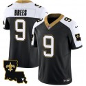 New Orleans Saints #9 Drew Brees Black White 2023 F.U.S.E. 1987 Legacy Vapor Stitched Jersey