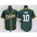 Green Bay Packers #10 Jordan Love Green Cool Base Stitched Jersey