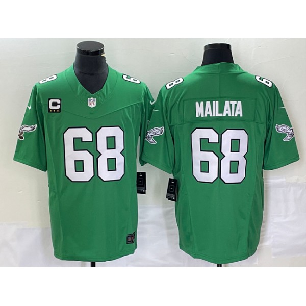 Philadelphia Eagles #68 Jordan Mailata Green 2023 F.U.S.E. With C Patch Vapor Untouchable Stitched Jersey