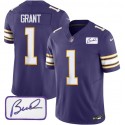 Minnesota Vikings #1 Greg Joseph Purple 2023 F.U.S.E. Bud Grant Patch Vapor Limited Stitched Jersey