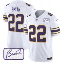 Minnesota Vikings #22 Harrison Smith White 2023 F.U.S.E. Bud Grant Patch Vapor Limited Stitched Jersey