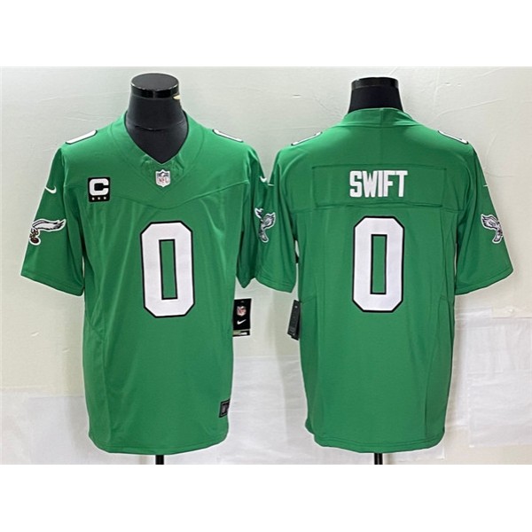 Philadelphia Eagles #0 D’andre Swift Green 2023 F.U.S.E. With C Patch Vapor Untouchable Stitched Jersey