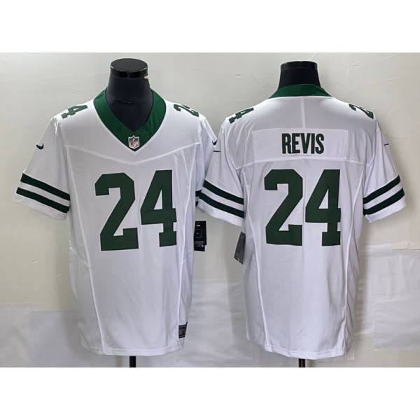 New York Jets #24 Darrelle Revis White 2023 F.U.S.E. Vapor Limited Throwback Stitched Jersey