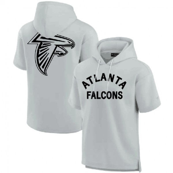 Atlanta Falcons Gray Super Soft Fleece Short Sleeve Hoodie