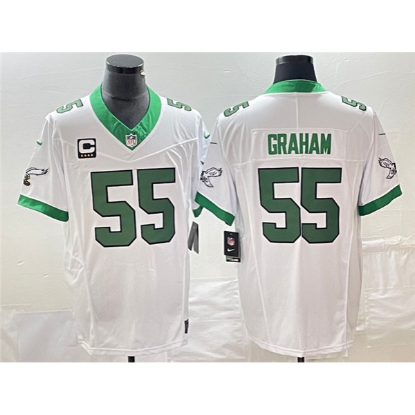Philadelphia Eagles #55 Brandon Graham White 2023 F.U.S.E. With C Patch Vapor Untouchable Stitched Jersey