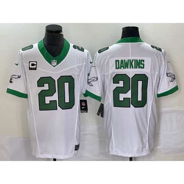 Philadelphia Eagles #20 Brian Dawkins White 2023 F.U.S.E. With C Patch Vapor Untouchable Stitched Jersey