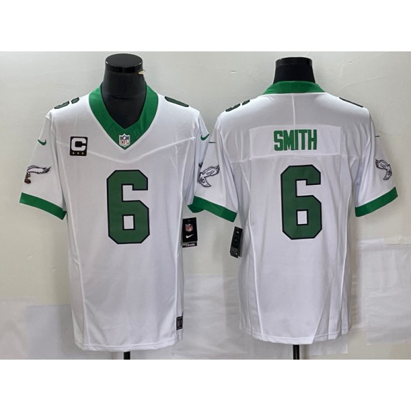 Philadelphia Eagles #6 DeVonta Smith White 2023 F.U.S.E. With C Patch Vapor Untouchable Stitched Jersey