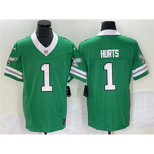 Philadelphia Eagles #1 Jalen Hurts Green 2023 F.U.S.E. Vapor Untouchable Stitched Jersey