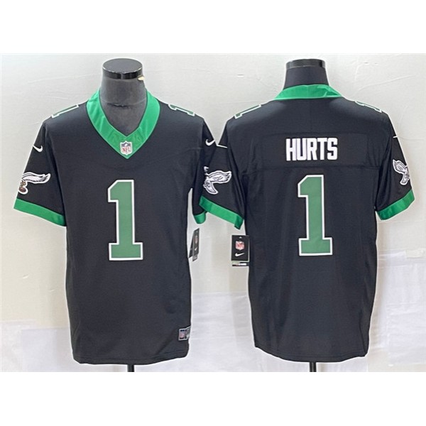 Philadelphia Eagles #1 Jalen Hurts Black 2023 F.U.S.E. Vapor Untouchable Stitched Jersey