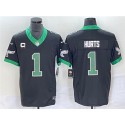 Philadelphia Eagles #1 Jalen Hurts Black 2023 F.U.S.E. Vapor Untouchable With C Patch Stitched Jersey