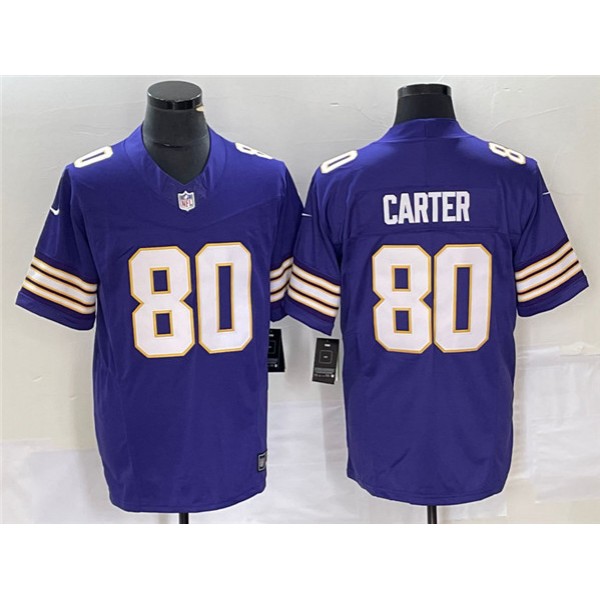 Minnesota Vikings #80 Cris Carter Purple 2023 F.U.S.E. Vapor Untouchable Limited Stitched Jersey