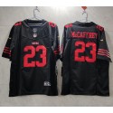 San Francisco 49ers #23 Christian McCaffrey Black 2023 F.U.S.E. Vapor Untouchable Limited Stitched Jersey