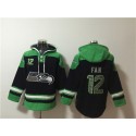Seattle Seahawks #12 Fan Black Ageless Must-Have Lace-Up Pullover Hoodie