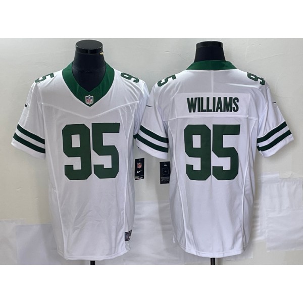 New York Jets #95 Quinnen Williams White 2023 F.U.S.E. Vapor Limited Throwback Stitched Jersey