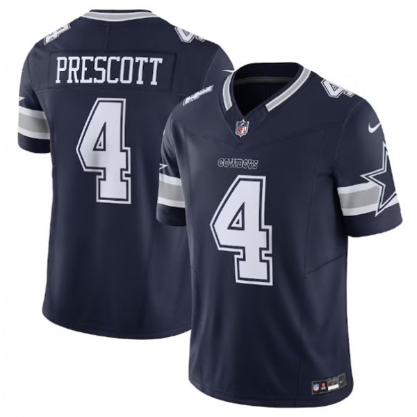 Dallas Cowboys #4 Dak Prescott Navy 2023 F.U.S.E. Vapor Limited Stitched Jersey