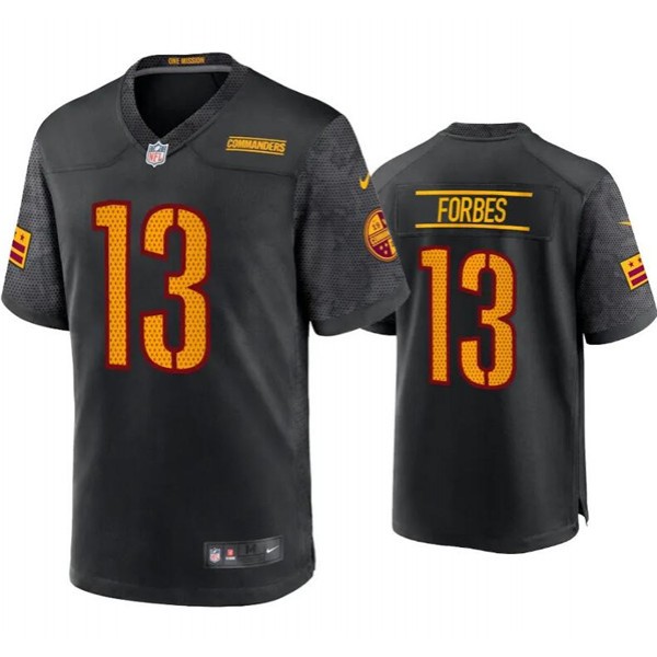 Washington Commanders #13 Emmanuel Forbes Black Stitched Game Jersey