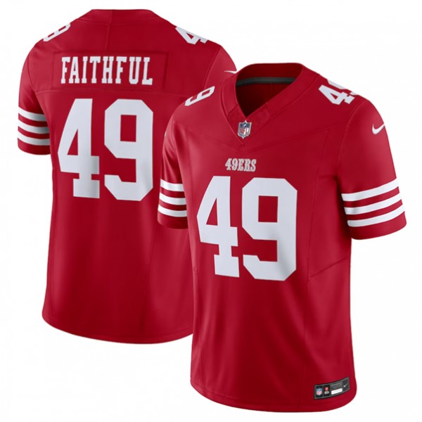 San Francisco 49ers #49 Faithful Red 2023 F.U.S.E. Vapor Untouchable Limited Stitched Jersey