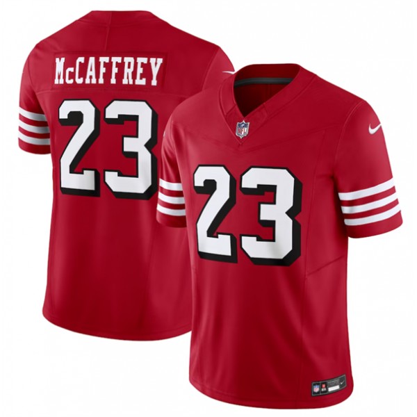 San Francisco 49ers #23 Christian McCaffrey New Red 2023 F.U.S.E. Vapor Untouchable Limited Stitched Jersey