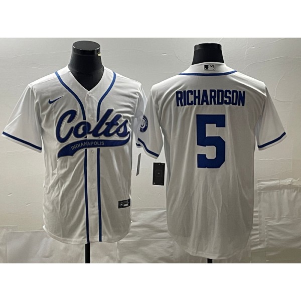 Indianapolis Colts #5 Anthony Richardson White Cool Base Stitched Jersey