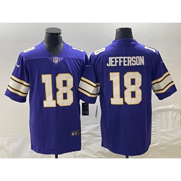 Minnesota Vikings #18 Justin Jefferson Purple Vapor Untouchable Limited Stitched Jersey