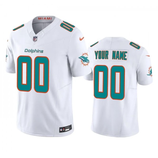 Miami Dolphins Custom White 2023 F.U.S.E Vapor Limited Stitched Jersey