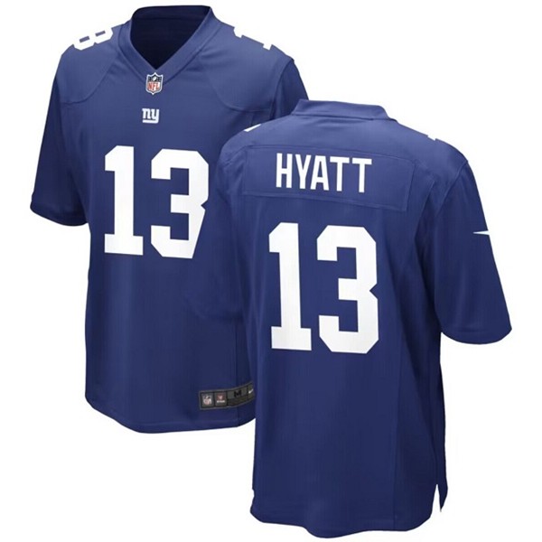 New York Giants #13 Jalin Hyatt Royal Stitched Game Jersey