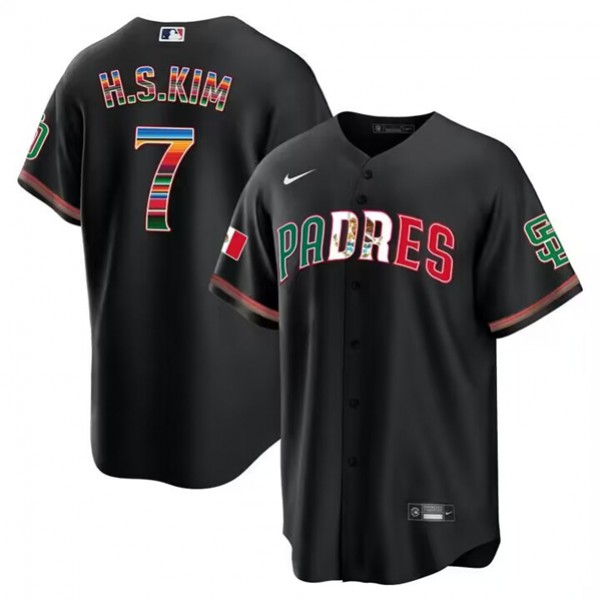 San Diego Padres #7 Ha Seong Kim Mexico Black Cool Base Stitched Jersey