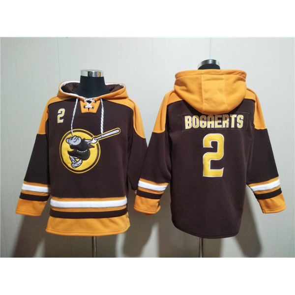 San Diego Padres #2 Xander Bogaerts Brown Gold Ageless Must-Have Lace-Up Pullover Hoodie