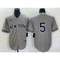New York Yankees #5 Joe DiMaggio Grey Cool Base Stitched Jersey